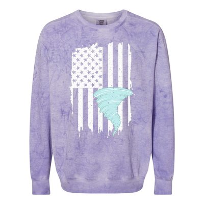 Tornado Us Flag Hurricane Storm Tornado Chaser Colorblast Crewneck Sweatshirt