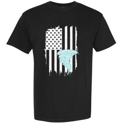 Tornado Us Flag Hurricane Storm Tornado Chaser Garment-Dyed Heavyweight T-Shirt