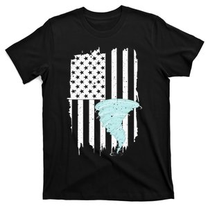 Tornado Us Flag Hurricane Storm Tornado Chaser T-Shirt