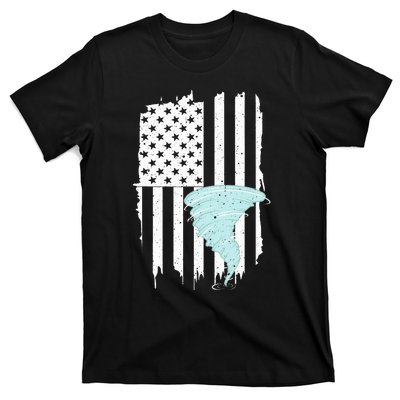 Tornado Us Flag Hurricane Storm Tornado Chaser T-Shirt