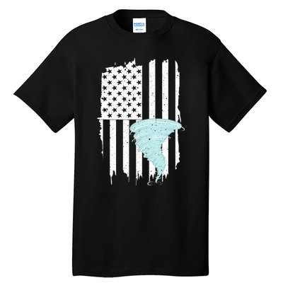 Tornado Us Flag Hurricane Storm Tornado Chaser Tall T-Shirt