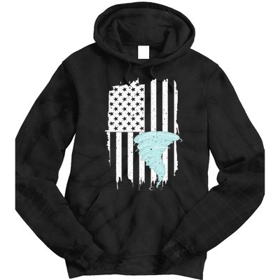 Tornado Us Flag Hurricane Storm Tornado Chaser Tie Dye Hoodie