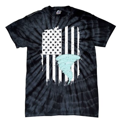 Tornado Us Flag Hurricane Storm Tornado Chaser Tie-Dye T-Shirt