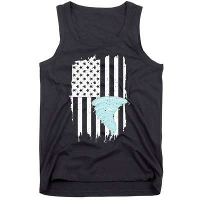 Tornado Us Flag Hurricane Storm Tornado Chaser Tank Top