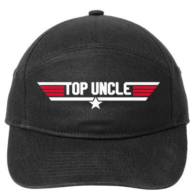 Top Uncle Funny Uncle 80s Father's Day Gift 7-Panel Snapback Hat