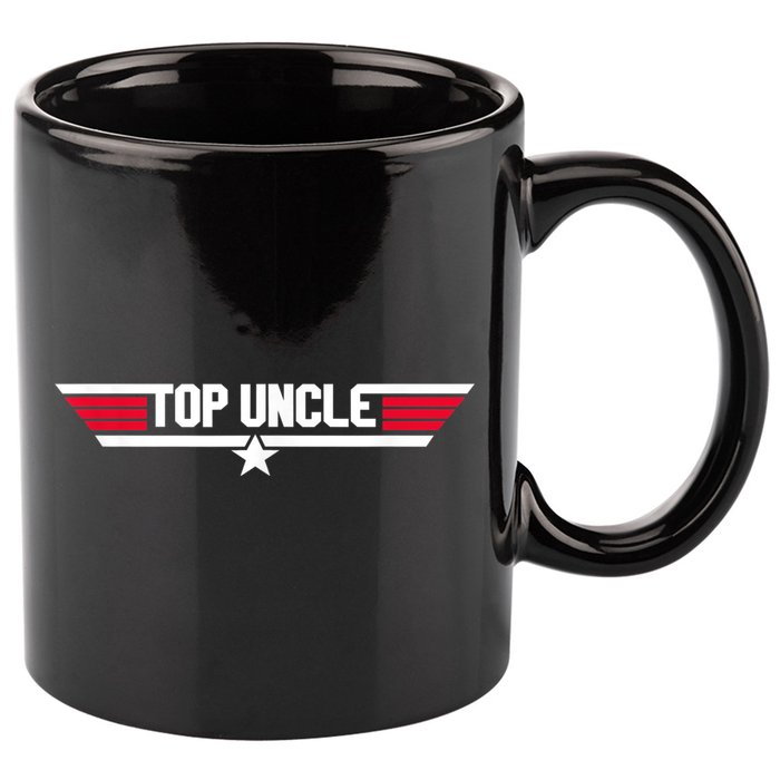 Top Uncle Funny Uncle 80s Father's Day Gift 11oz C Handle Ceramic Mug