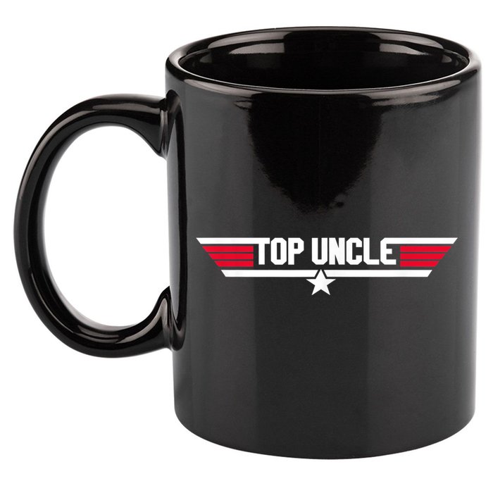 Top Uncle Funny Uncle 80s Father's Day Gift 11oz C Handle Ceramic Mug