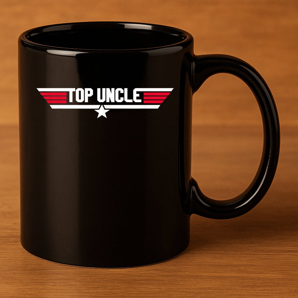 Top Uncle Funny Uncle 80s Father's Day Gift 11oz C Handle Ceramic Mug