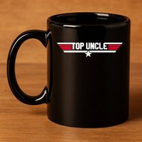 Top Uncle Funny Uncle 80s Father's Day Gift 11oz C Handle Ceramic Mug
