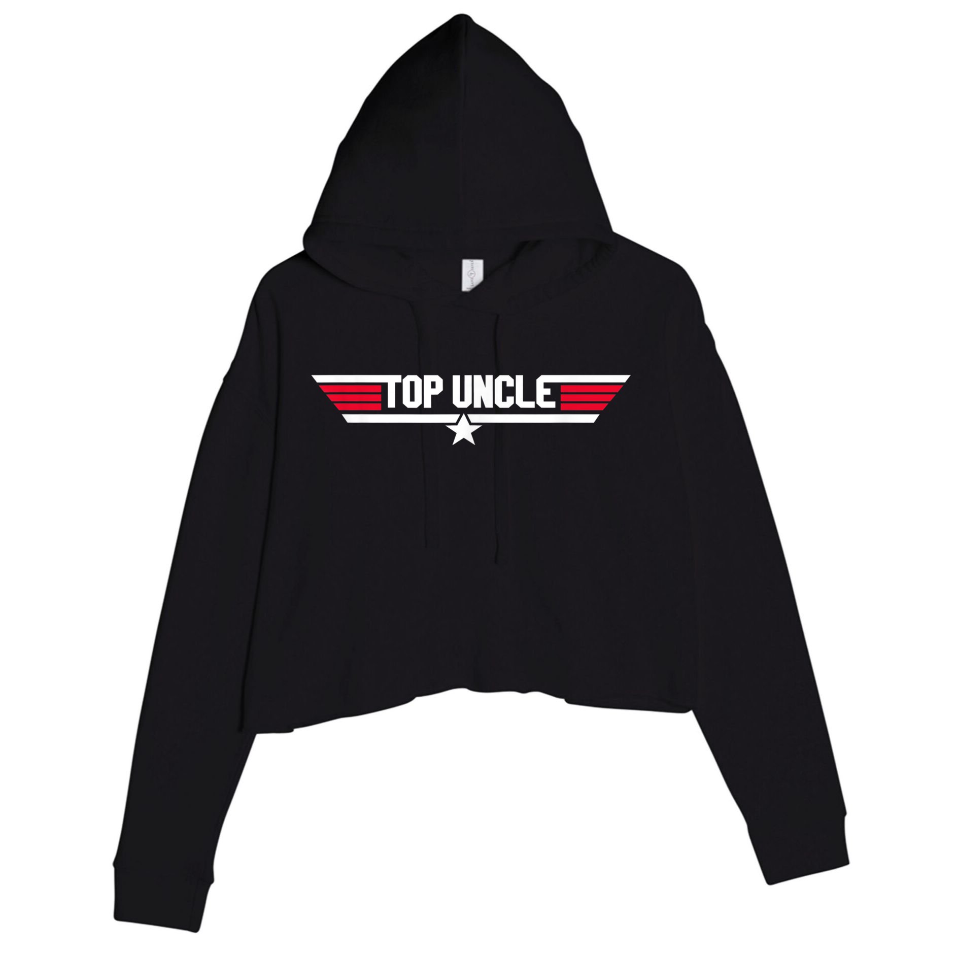 Top Uncle Funny Uncle 80s Father's Day Gift Crop Fleece Hoodie
