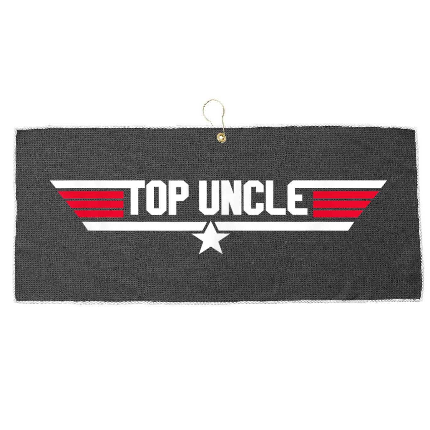 Top Uncle Funny Uncle 80s Father's Day Gift Large Microfiber Waffle Golf Towel