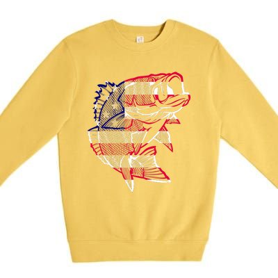 Transparent USA Fish Flag Premium Crewneck Sweatshirt