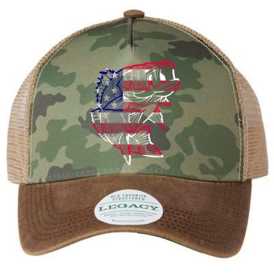 Transparent USA Fish Flag Legacy Tie Dye Trucker Hat