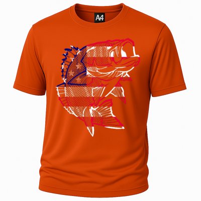 Transparent USA Fish Flag Cooling Performance Crew T-Shirt