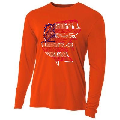 Transparent USA Fish Flag Cooling Performance Long Sleeve Crew