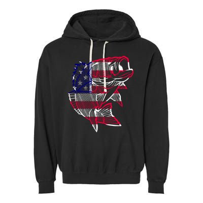 Transparent USA Fish Flag Garment-Dyed Fleece Hoodie