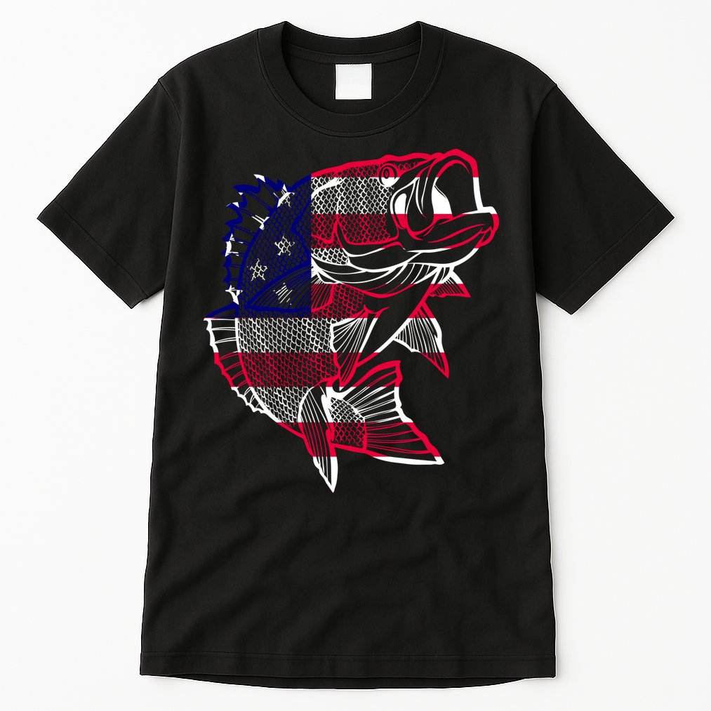 Transparent USA Fish Flag Tall T-Shirt
