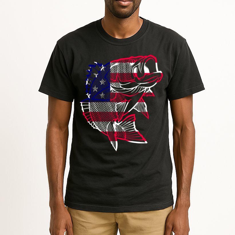 Transparent USA Fish Flag Tall T-Shirt