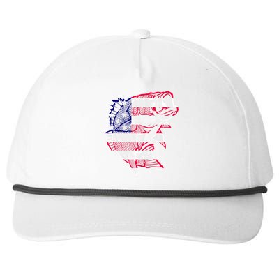 Transparent USA Fish Flag Snapback Five-Panel Rope Hat