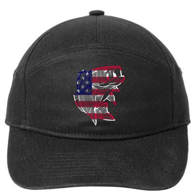 Transparent USA Fish Flag 7-Panel Snapback Hat