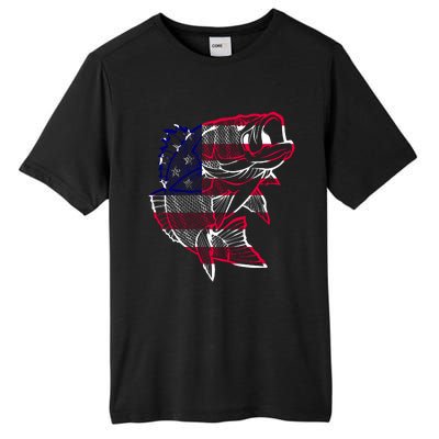 Transparent USA Fish Flag Tall Fusion ChromaSoft Performance T-Shirt