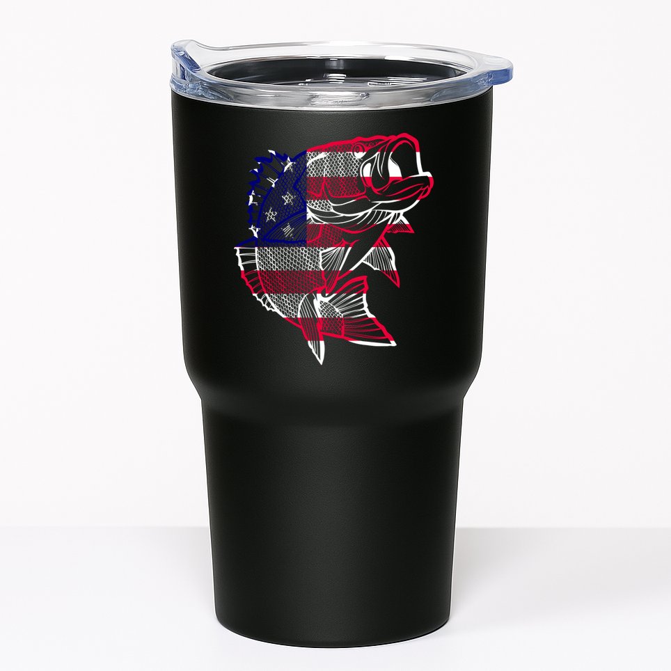 Transparent USA Fish Flag Tumbler