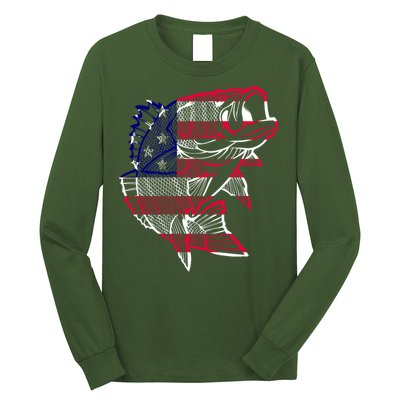 Transparent USA Fish Flag Long Sleeve Shirt