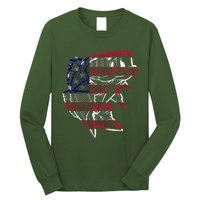 Transparent USA Fish Flag Long Sleeve Shirt