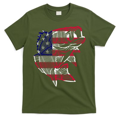 Transparent USA Fish Flag T-Shirt