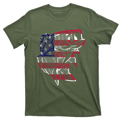 Transparent USA Fish Flag T-Shirt