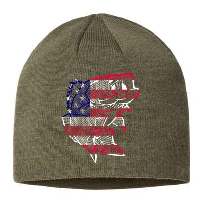 Transparent USA Fish Flag Sustainable Beanie