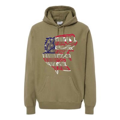 Transparent USA Fish Flag Premium Hoodie