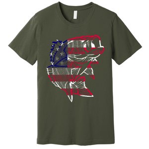 Transparent USA Fish Flag Premium T-Shirt