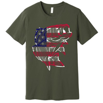 Transparent USA Fish Flag Premium T-Shirt