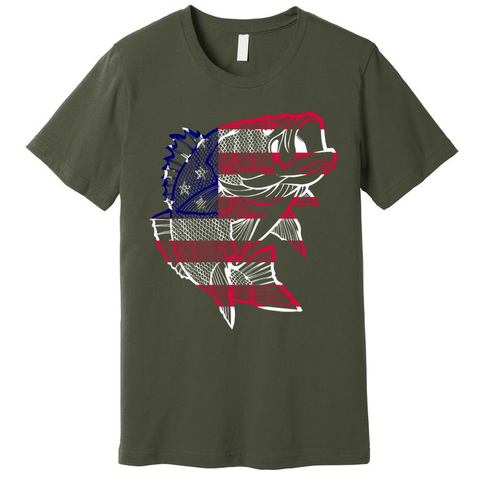 Transparent USA Fish Flag Premium T-Shirt