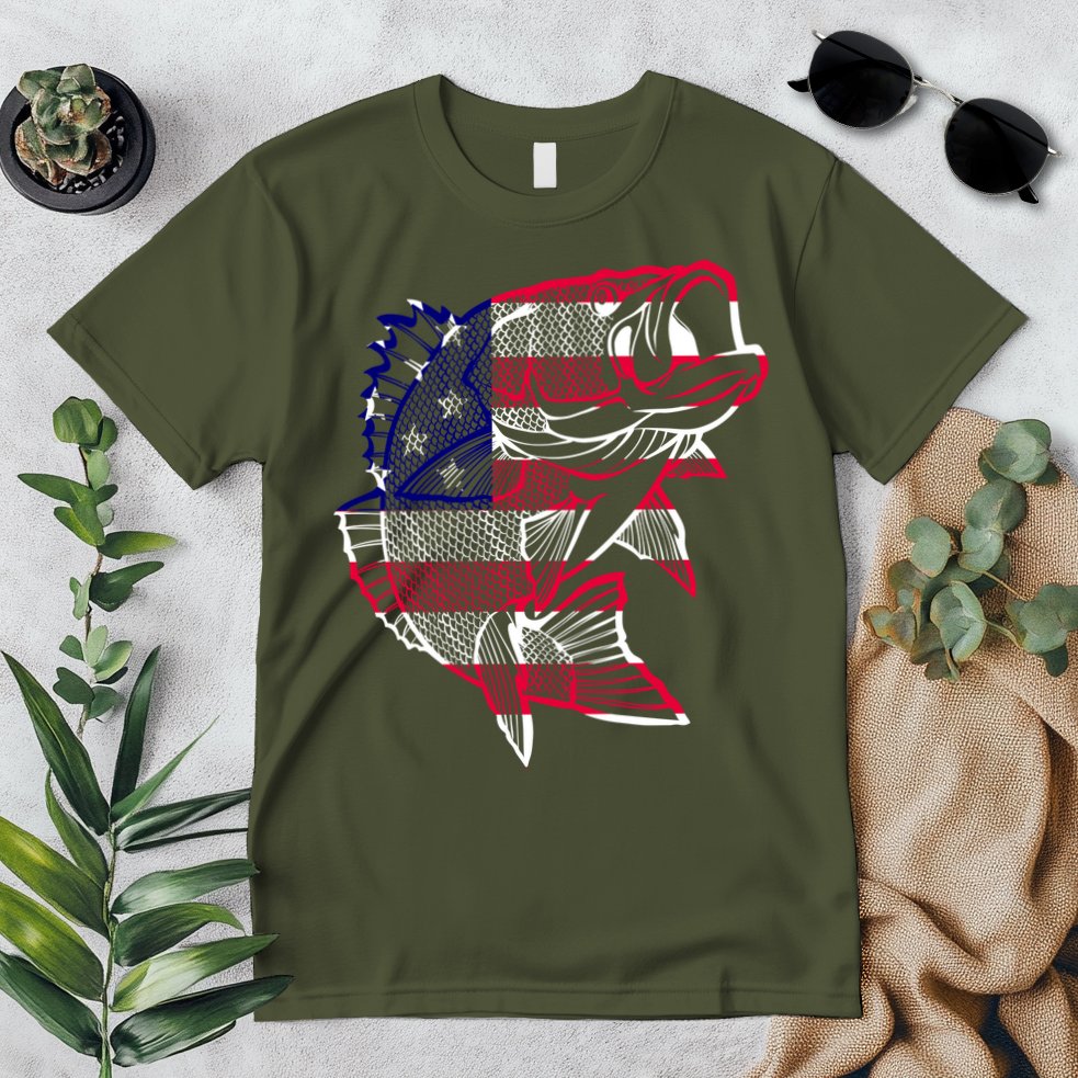 Transparent USA Fish Flag Premium T-Shirt