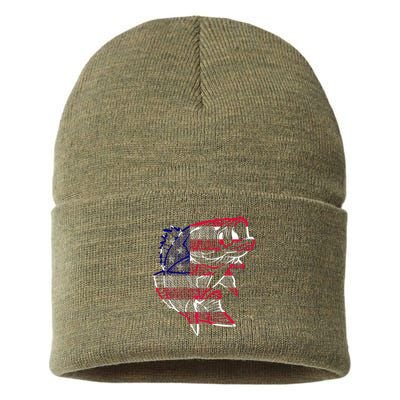 Transparent USA Fish Flag Sustainable Knit Beanie