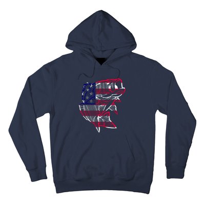 Transparent USA Fish Flag Hoodie