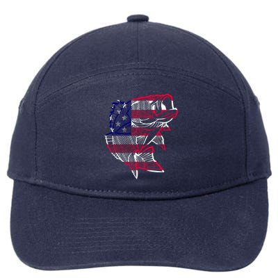 Transparent USA Fish Flag 7-Panel Snapback Hat