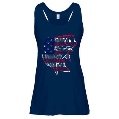 Transparent USA Fish Flag Ladies Essential Flowy Tank