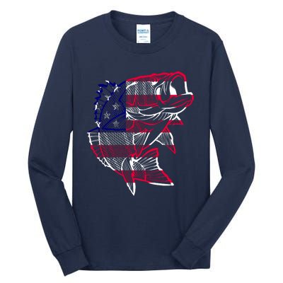 Transparent USA Fish Flag Tall Long Sleeve T-Shirt