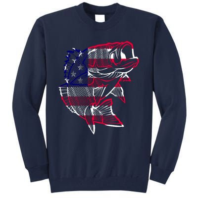 Transparent USA Fish Flag Tall Sweatshirt