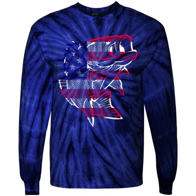 Transparent USA Fish Flag Tie-Dye Long Sleeve Shirt