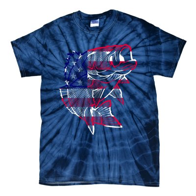 Transparent USA Fish Flag Tie-Dye T-Shirt