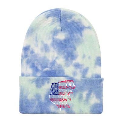 Transparent USA Fish Flag Tie Dye 12in Knit Beanie