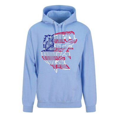 Transparent USA Fish Flag Unisex Surf Hoodie