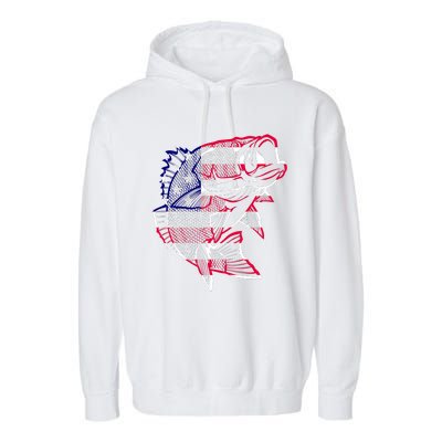 Transparent USA Fish Flag Garment-Dyed Fleece Hoodie