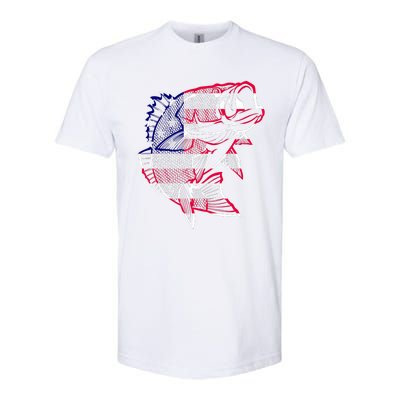 Transparent USA Fish Flag Softstyle CVC T-Shirt