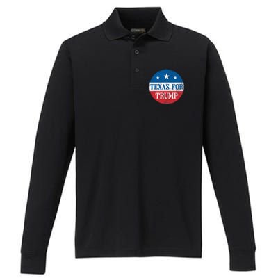 Texas Usa Flag Vote For Donald Pro Trump Republican Performance Long Sleeve Polo