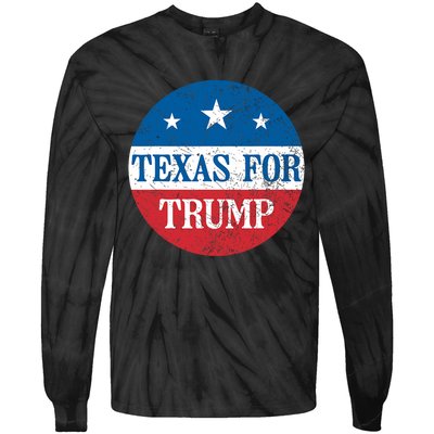 Texas Usa Flag Vote For Donald Pro Trump Republican Tie-Dye Long Sleeve Shirt